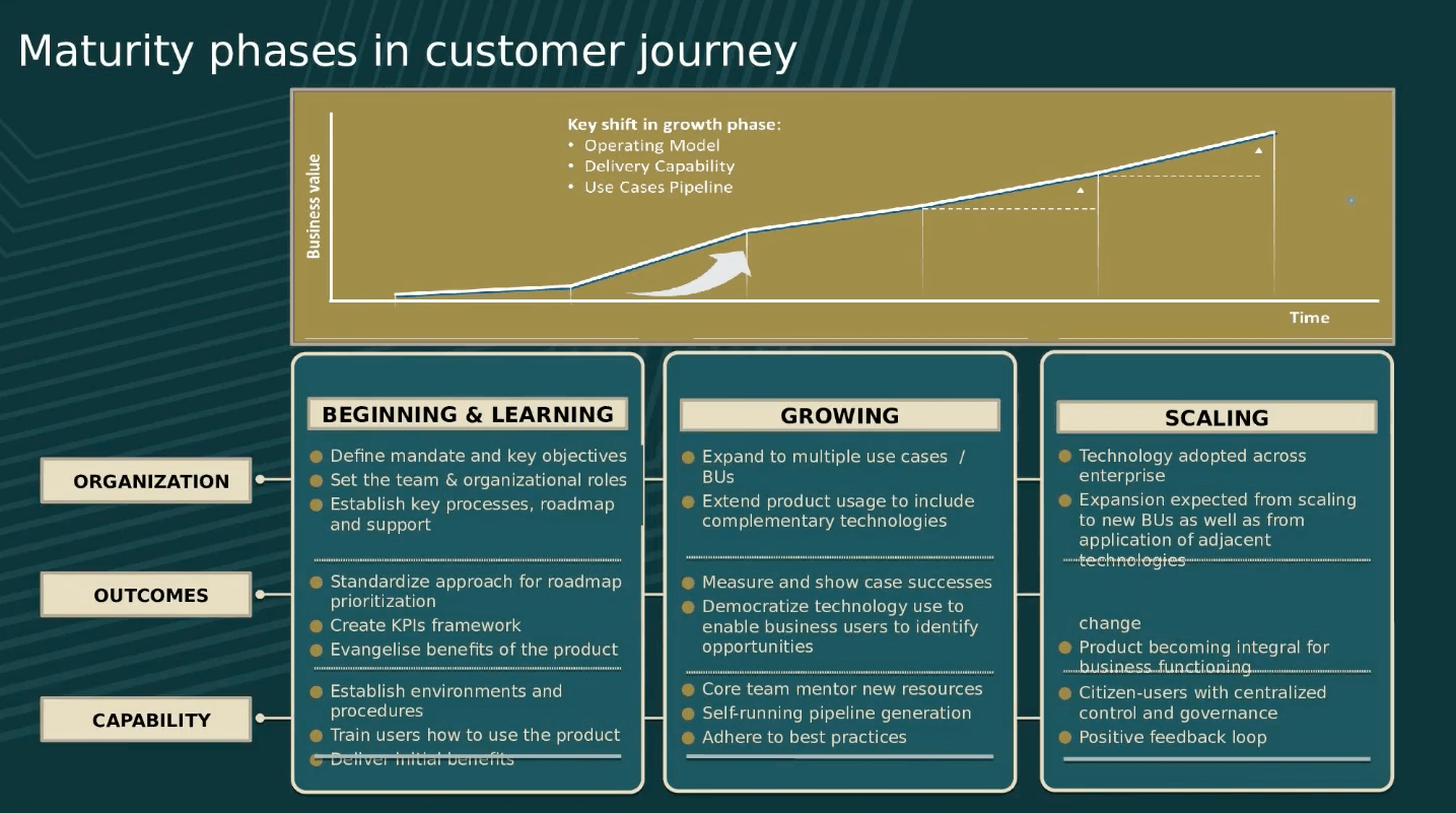 Maturity phases in the customer journey