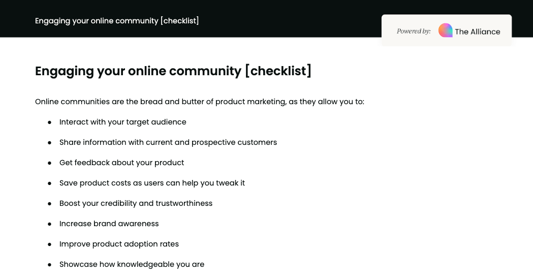 Community engagement checklist