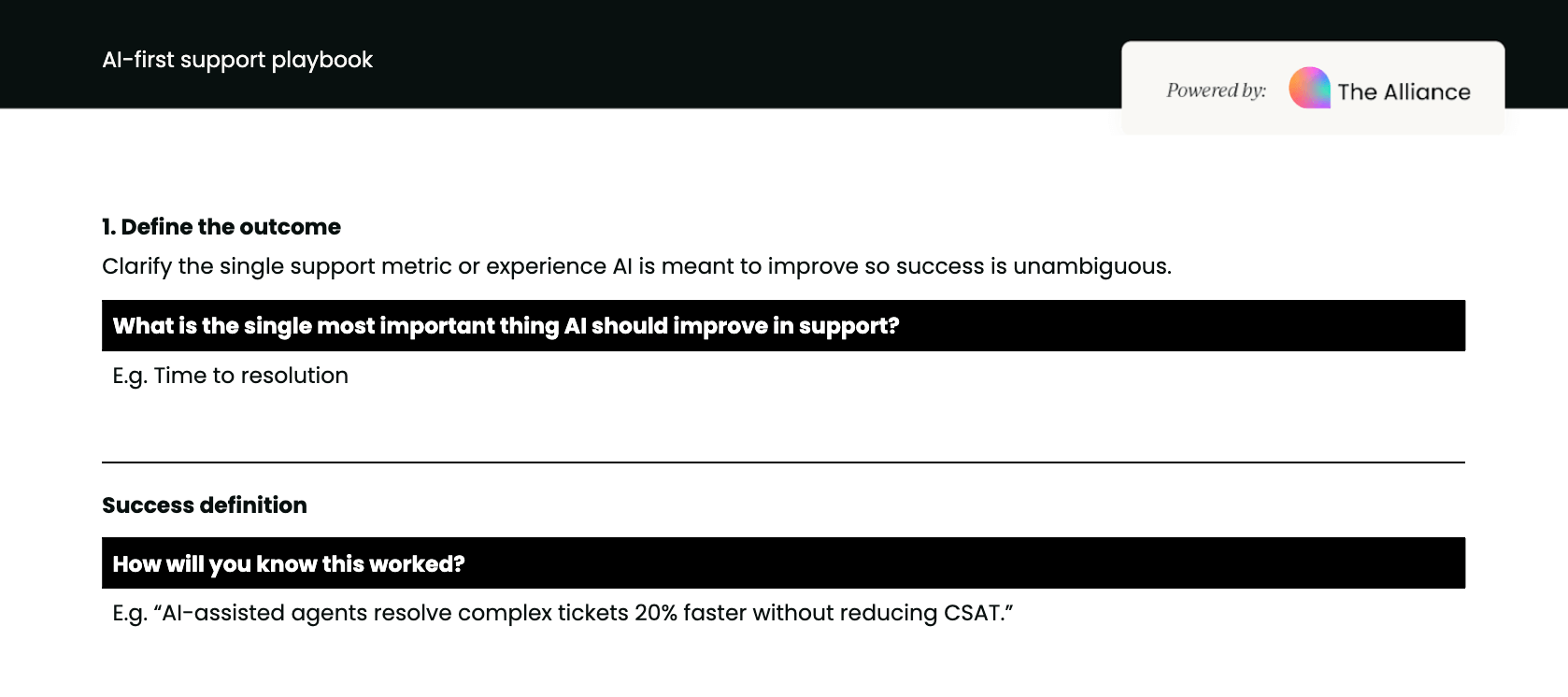 AI-first support playbook