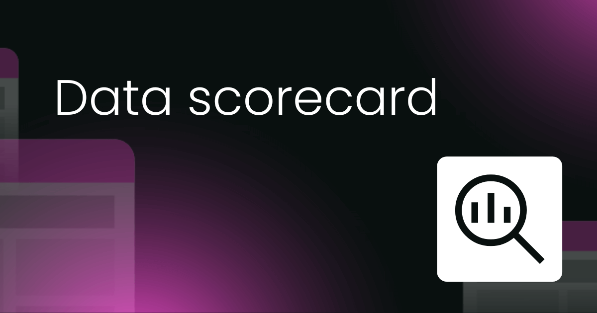 Data quality scorecard template